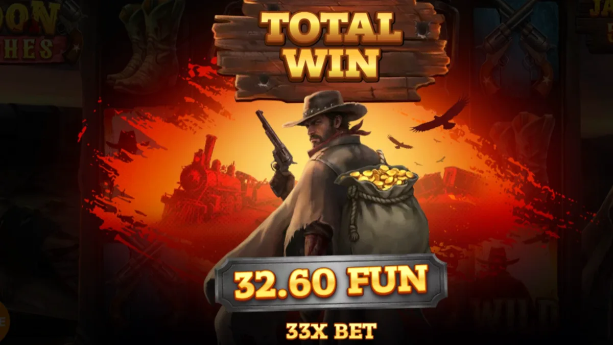 Interface do jogo High Noon Riches em um dispositivo móvel