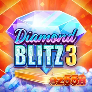 Interface do jogo Diamond Blitz 3 com símbolos de frutas e diamantes
